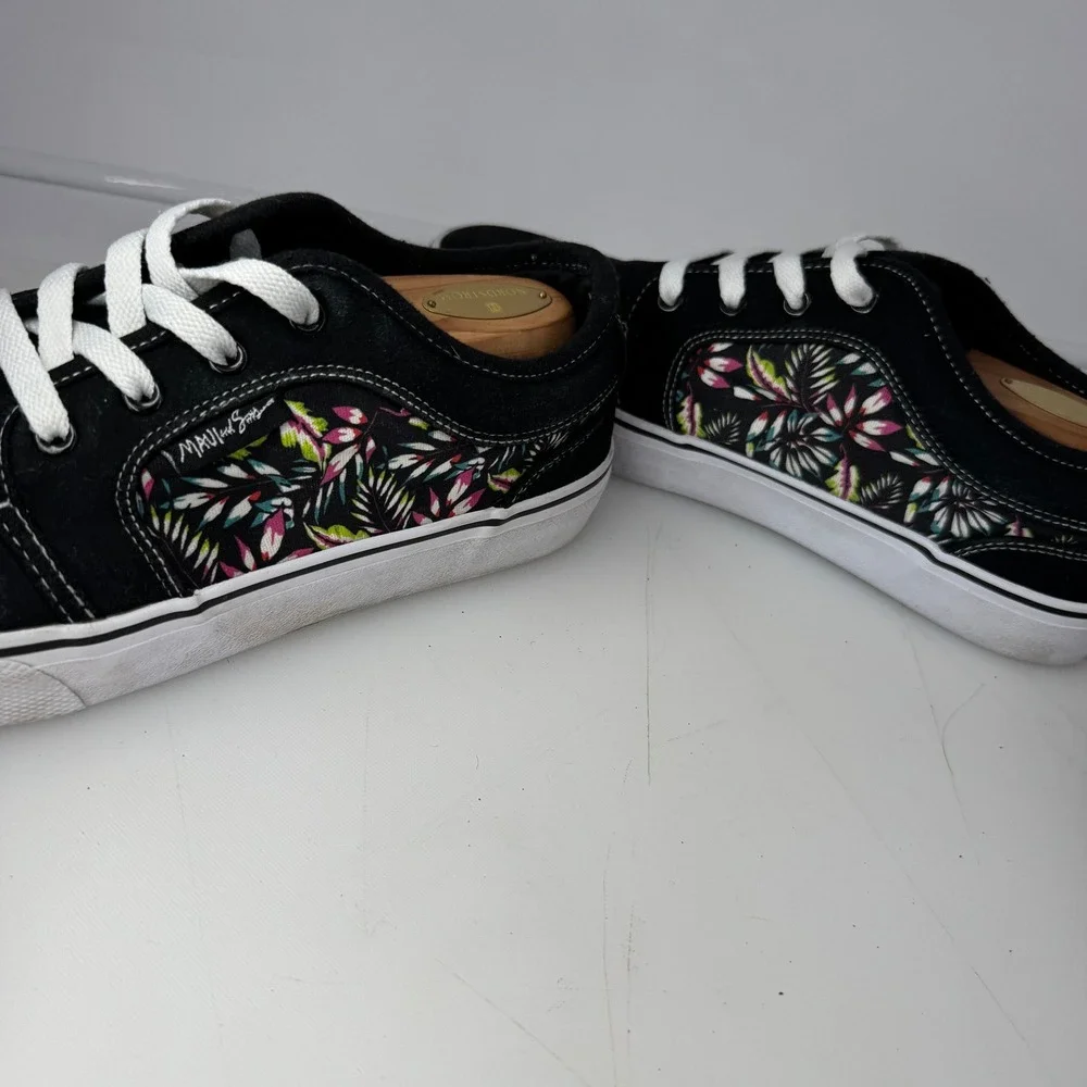 Maui and Sons Wave Sneakers Men 10 Tropical Floral Canvas Skate MSF18MVL001EA
